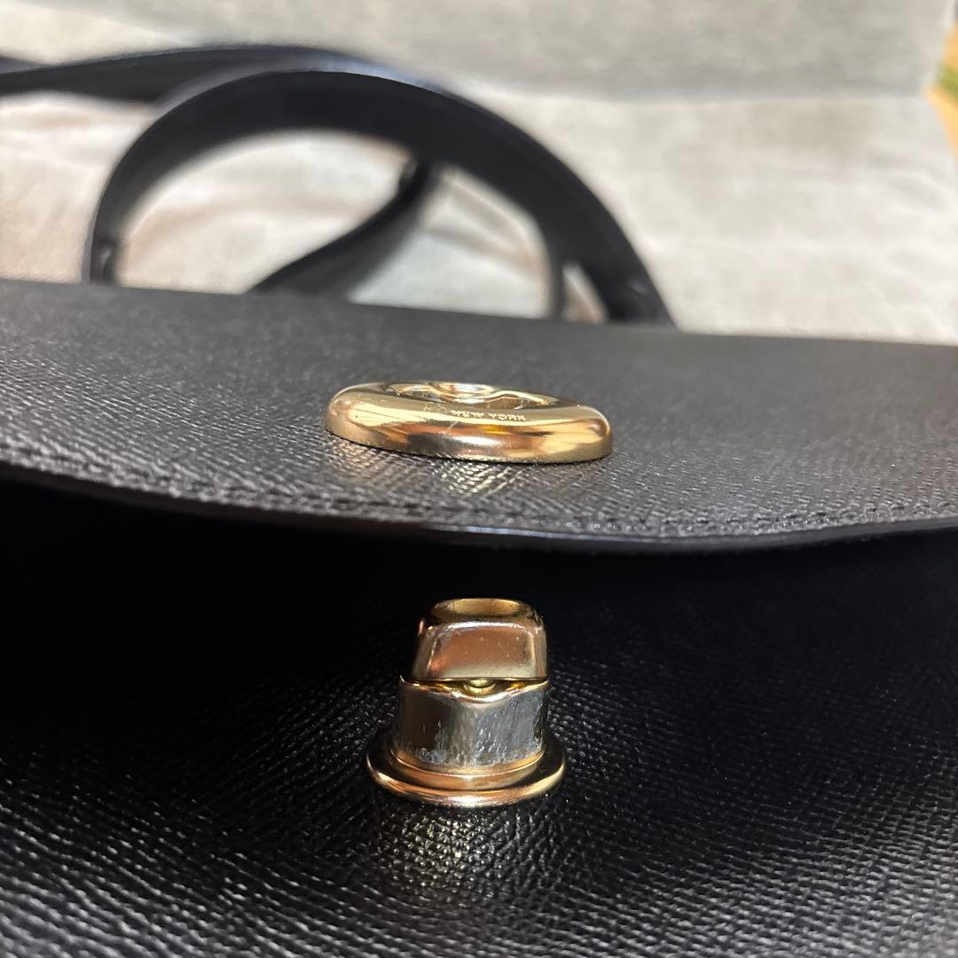 Coach レザー ハンドバッグ ブラック 中型 ショルダー付