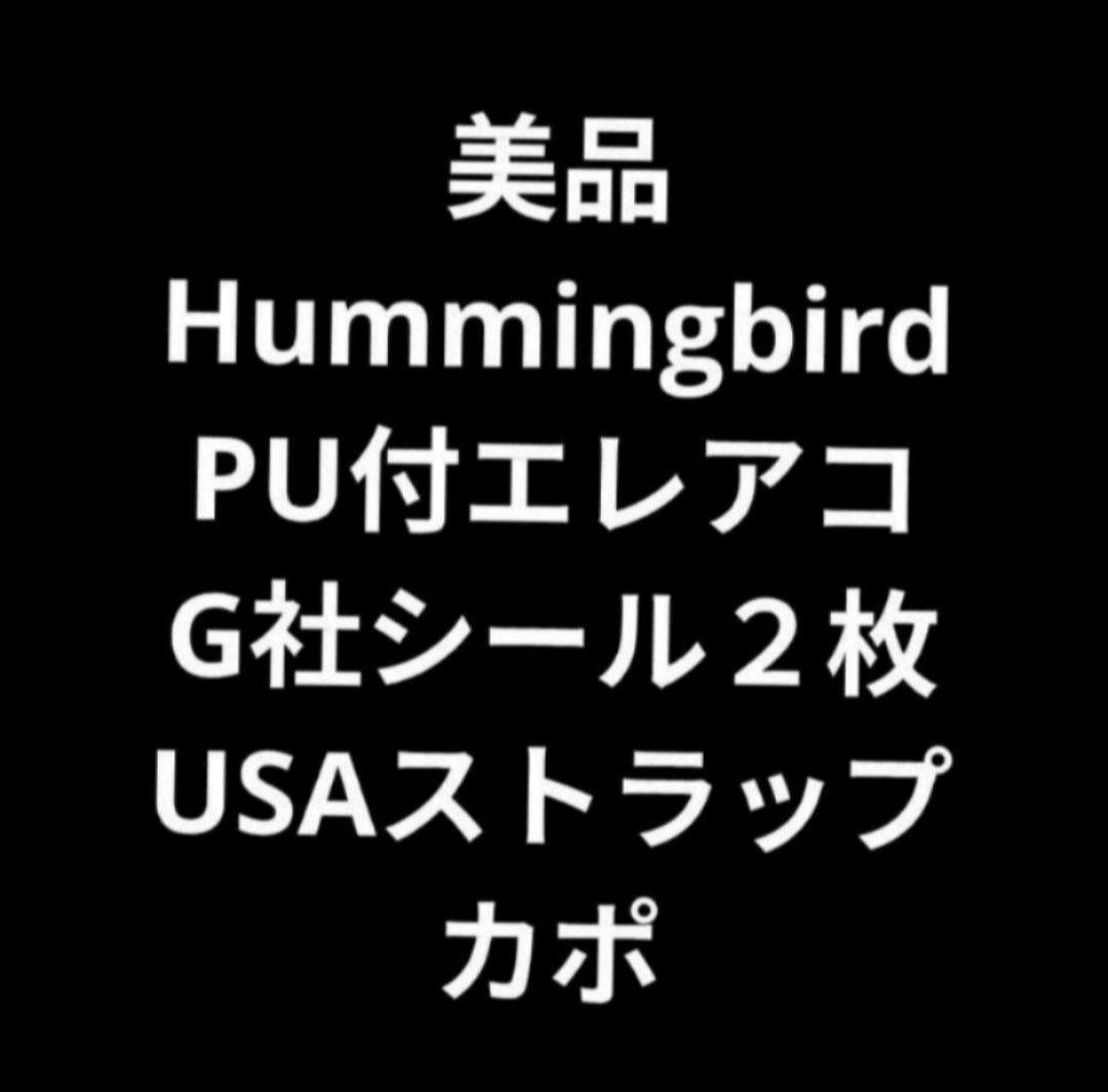 美品 Hummingbird PU付エレアコ G社シール２枚 USAストラップ