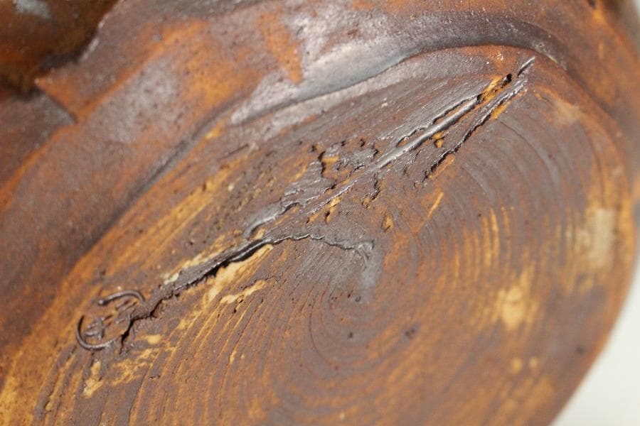 茶道具 古瀬戸 建水 名人 加藤作介造 共箱(K-A363)