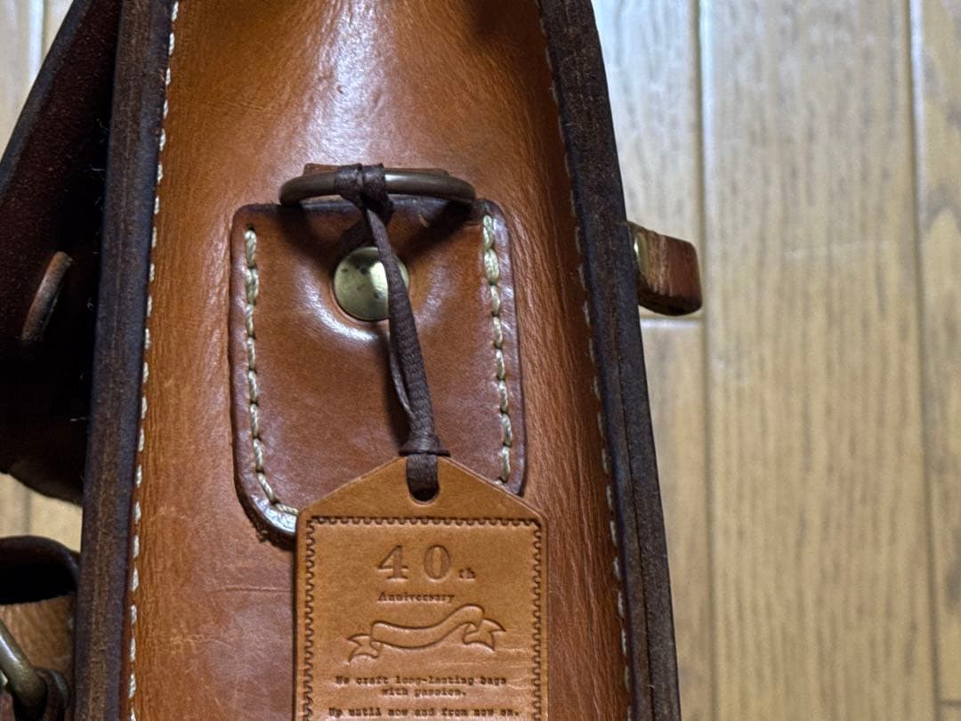 ★HERZ ヘルツ　2wayビジネスバッグ　学生鞄風　レザー　キャメル