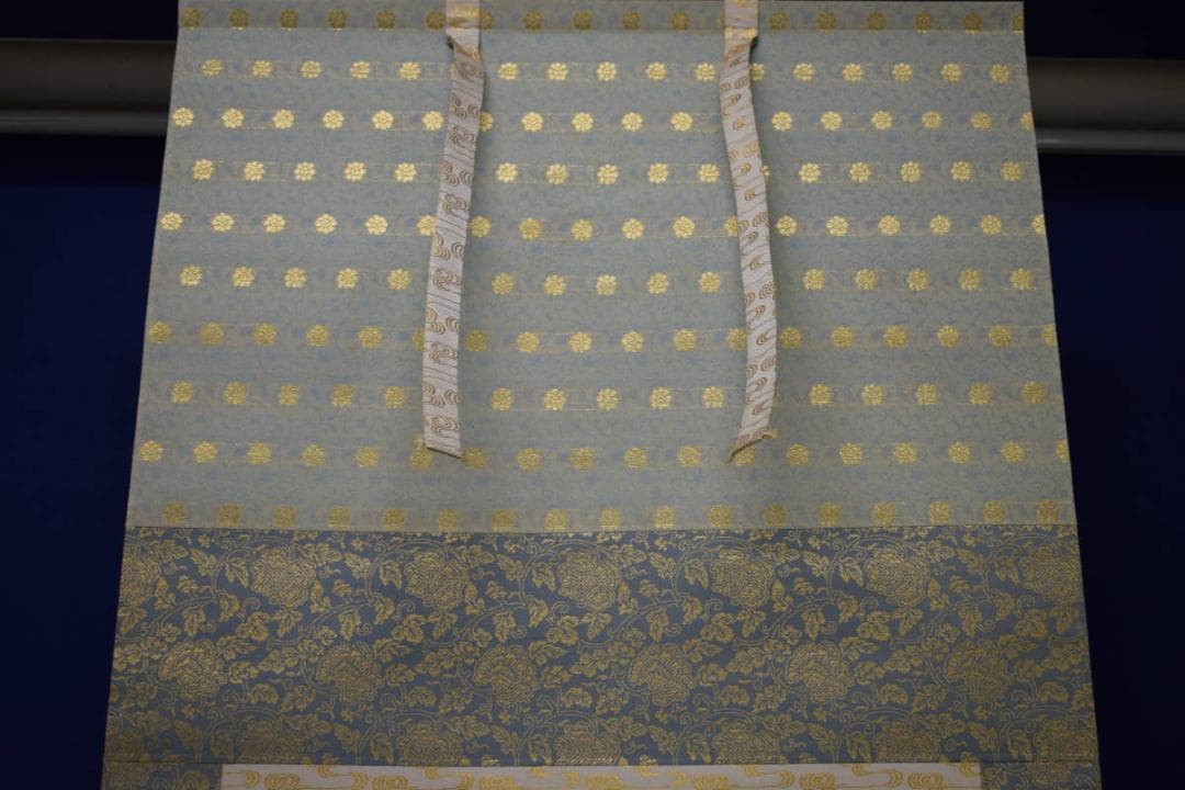 真作/岡田典政/跳鯉図/飛鯉図/桐共箱太巻二重箱付/布袋屋掛軸HI-247