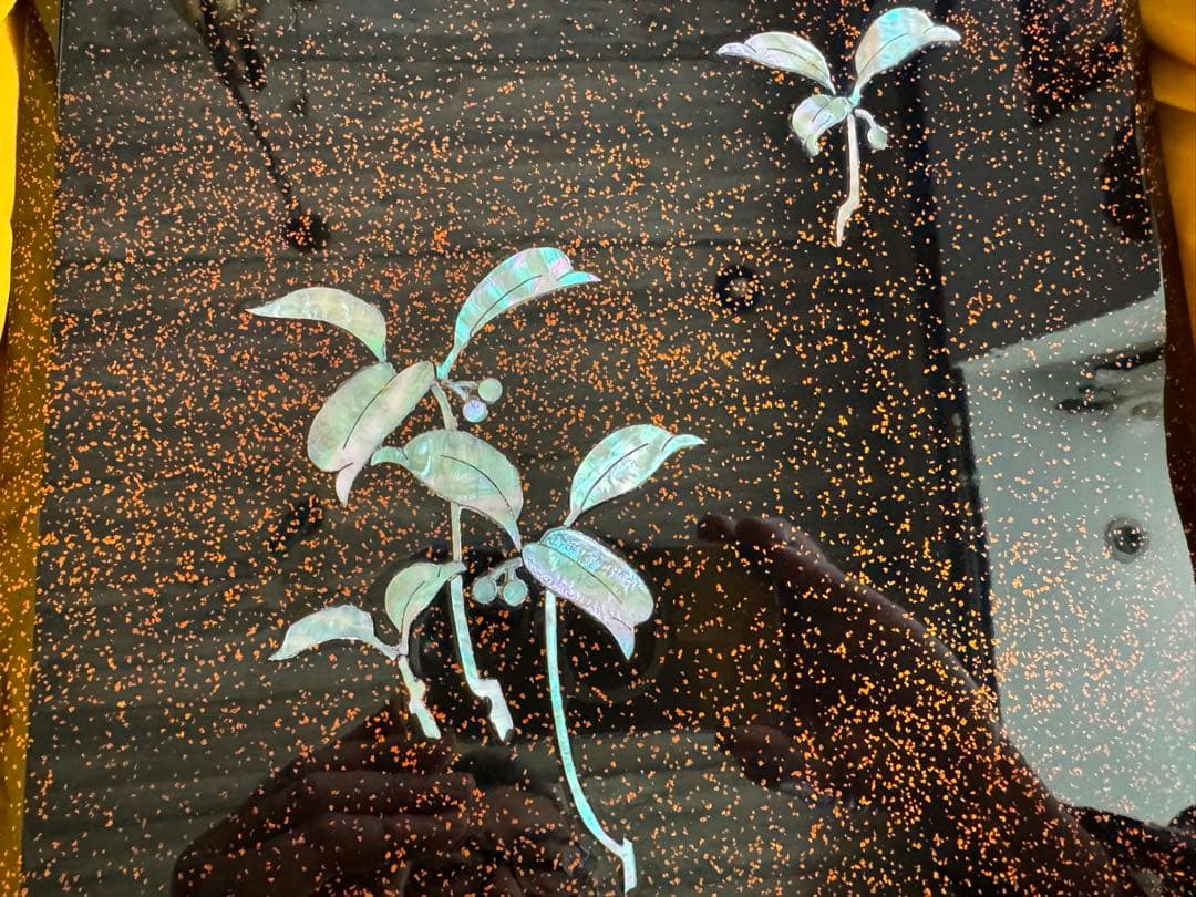 螺鈿　色紙箱　作家物