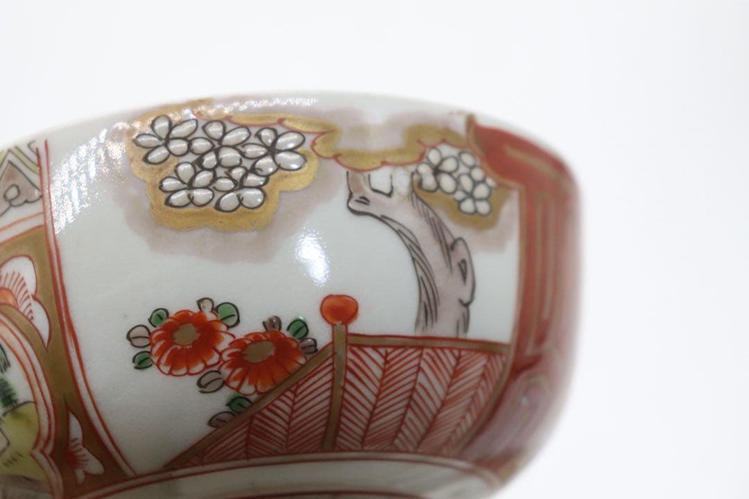 大聖寺手　伊万里色絵蓋茶碗4点　送料込み250929
