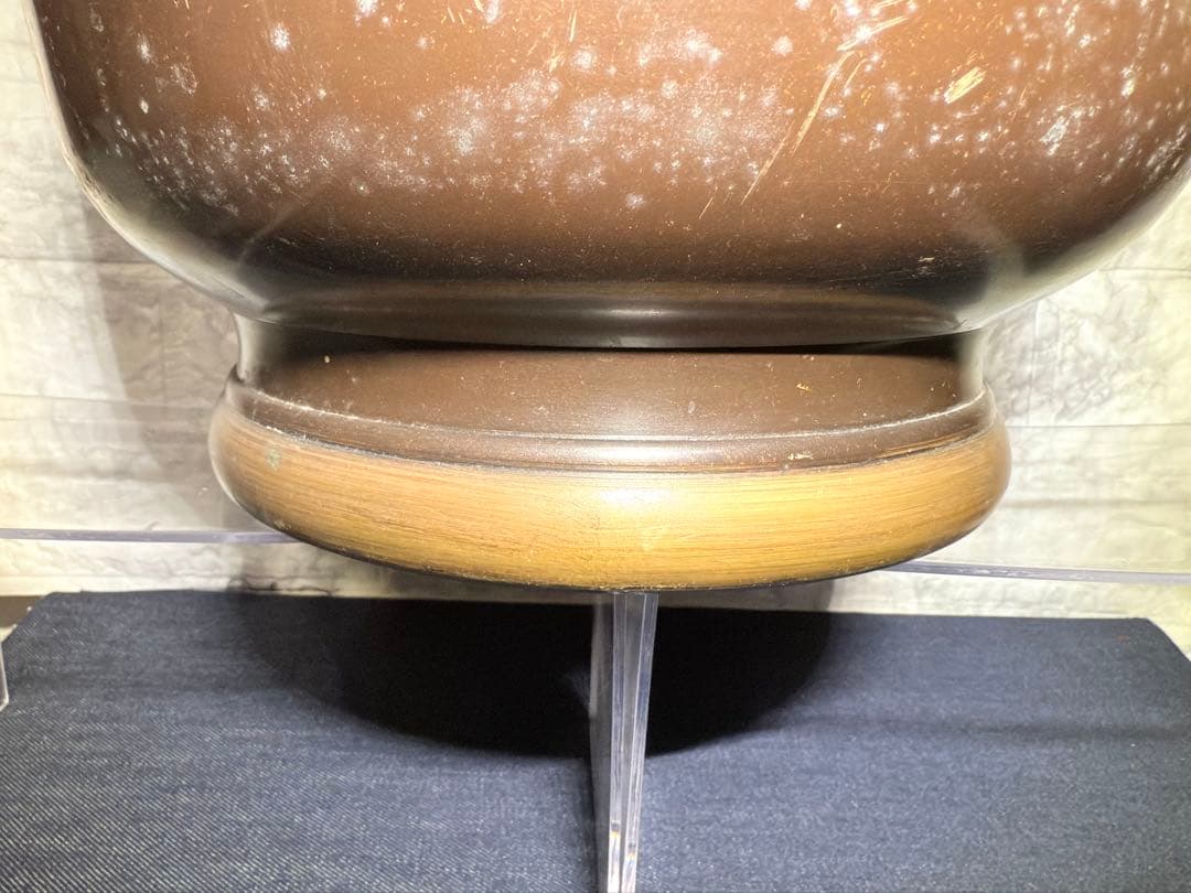 【極希少】 象双耳 真鍮製 火鉢 圧巻の細密彫刻 時代物 古美術 睡蓮鉢にも