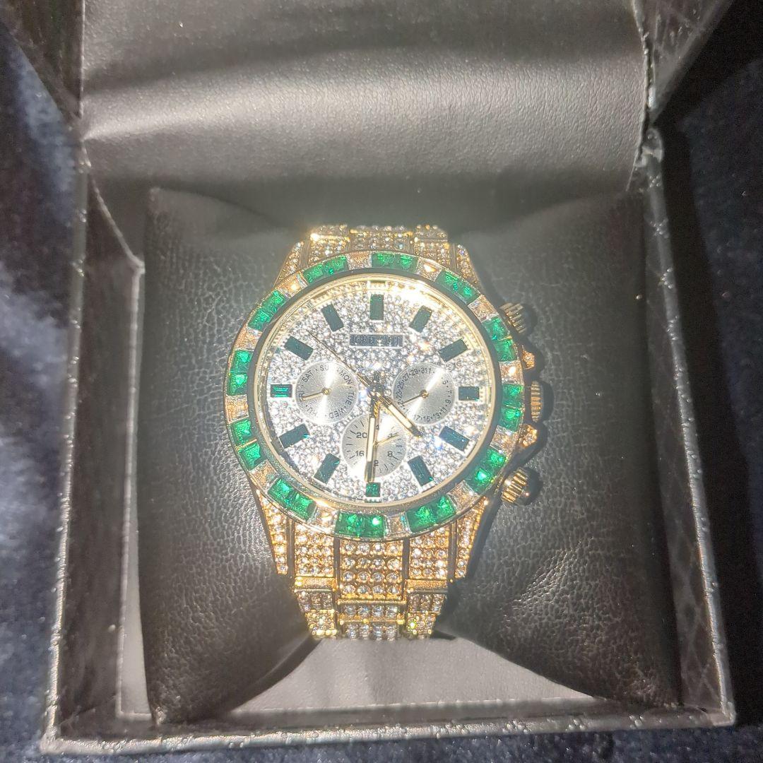 今日だけ価格！アイスアウトデザイン 腕時計 ゴールド