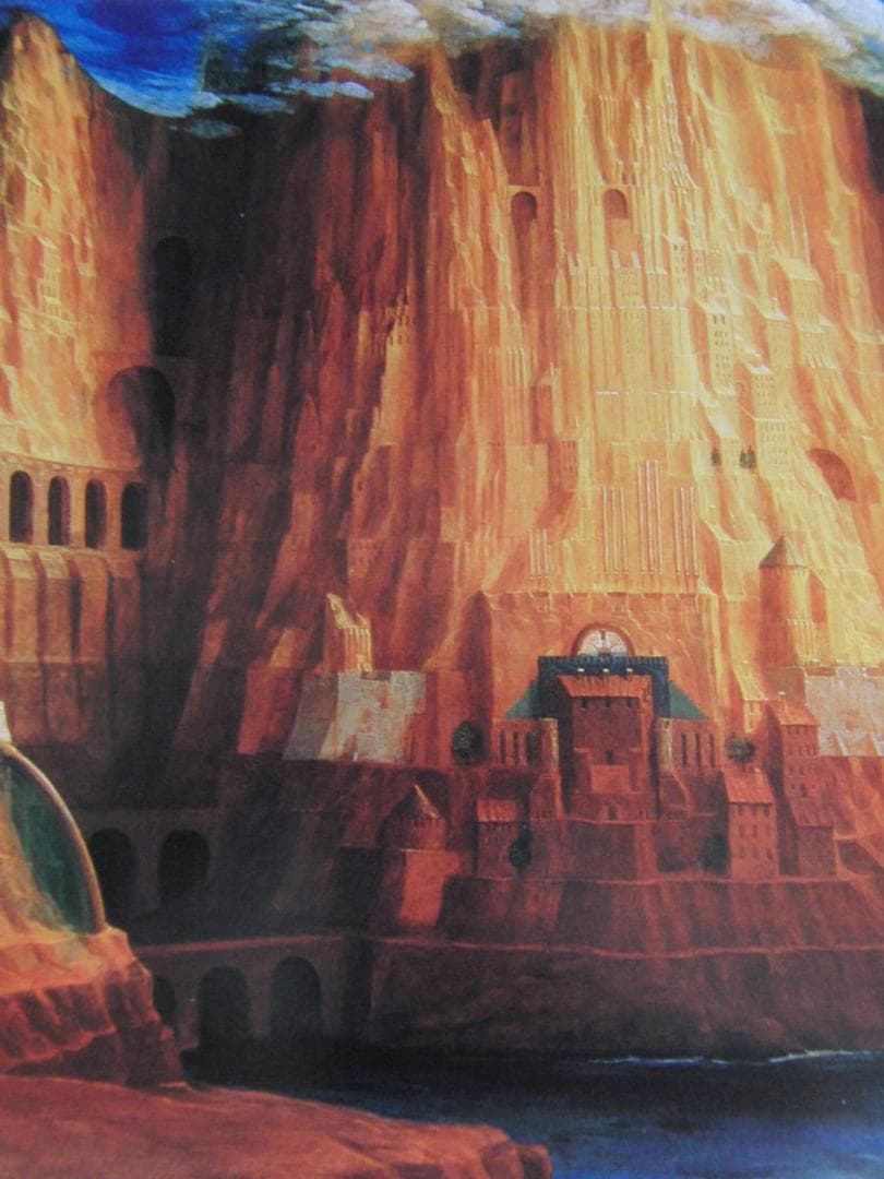 北澤茂夫、【私の街】、希少な額装用画集より、新品額装付、状態良好