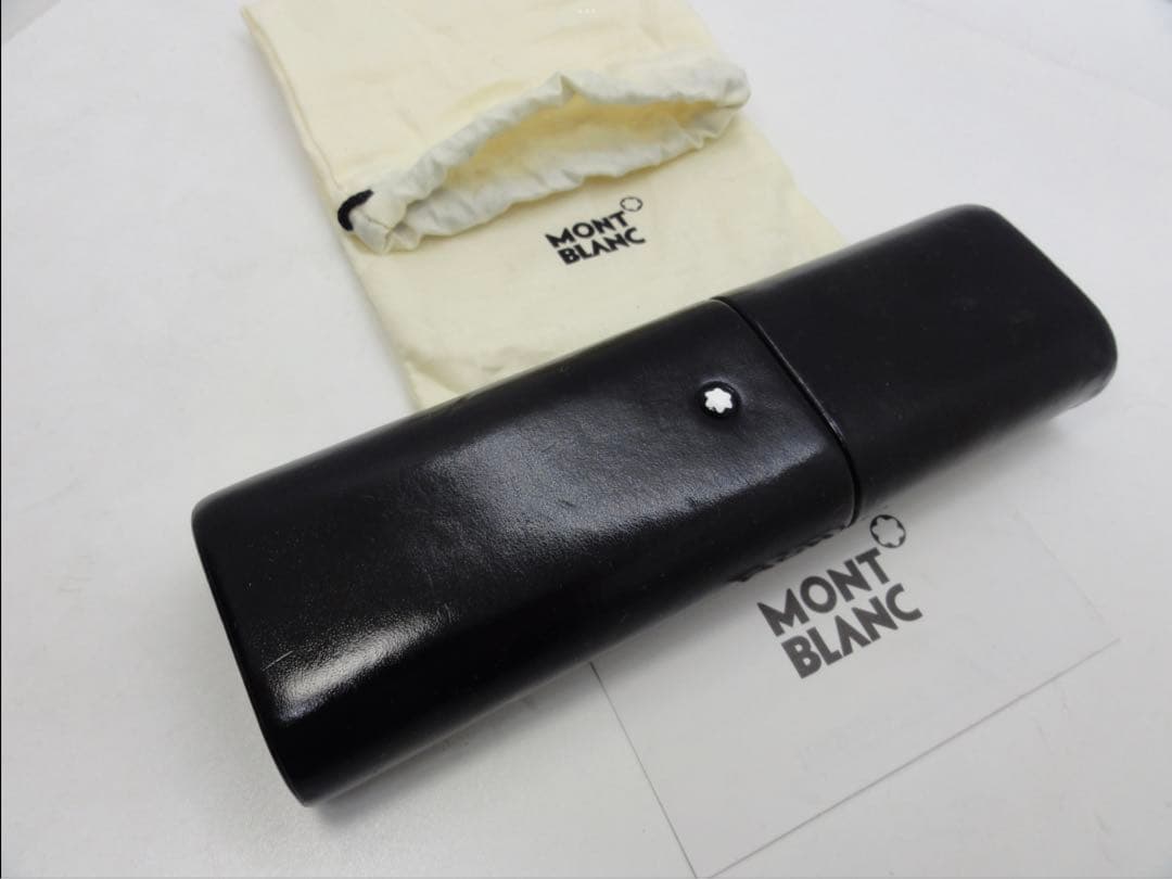 ★手作りの入手困難逸品！★モンブラン社フローレンス製ブラック・カラーペンポーチ★