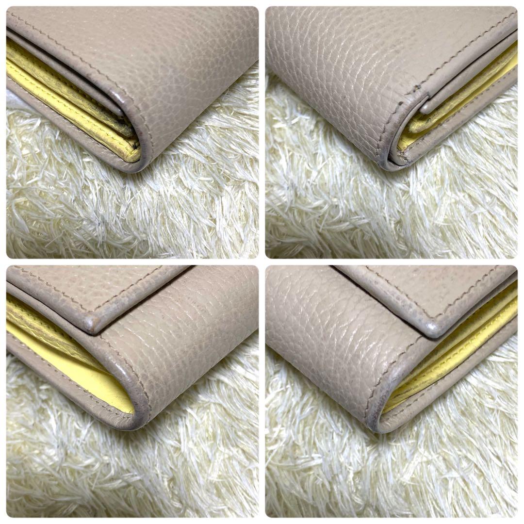 GUCCI グッチ 二つ折り財布 GGマーモント シボ革 バイカラー ウォレット