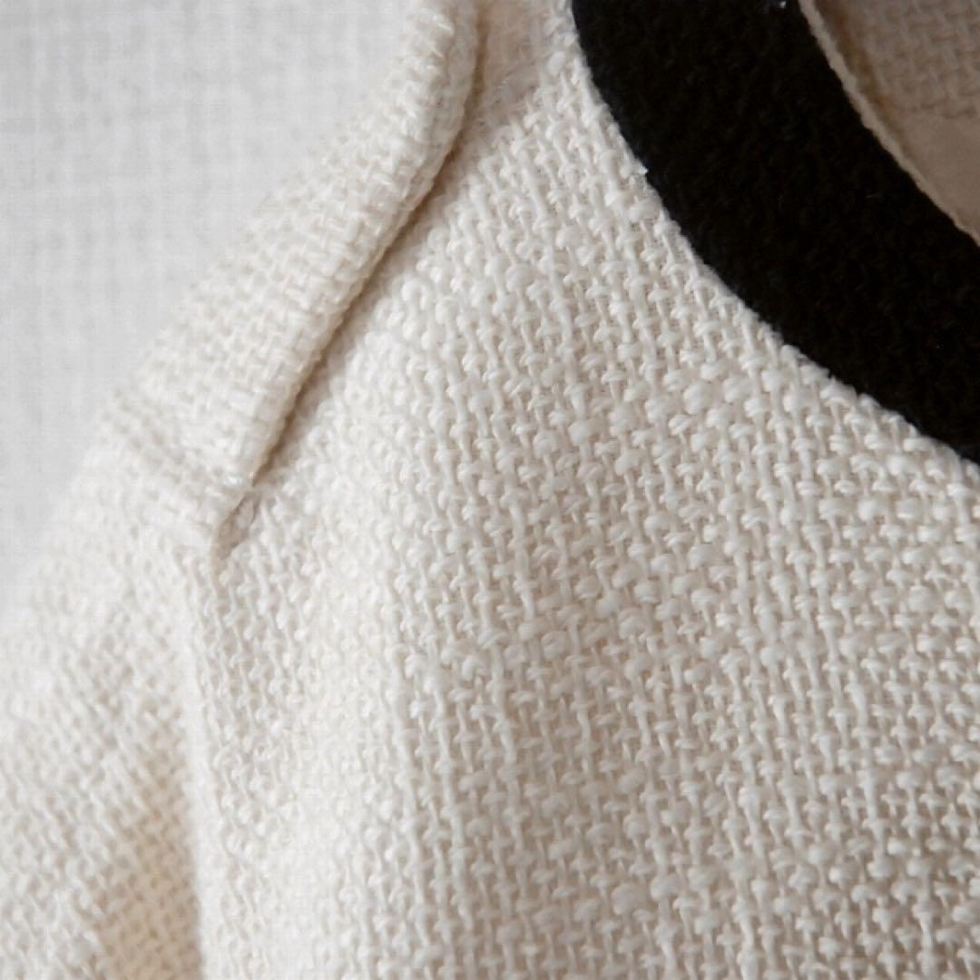 S’MaxMara マックスマーラ / ツイード調 ノーカラーコート アイボリー