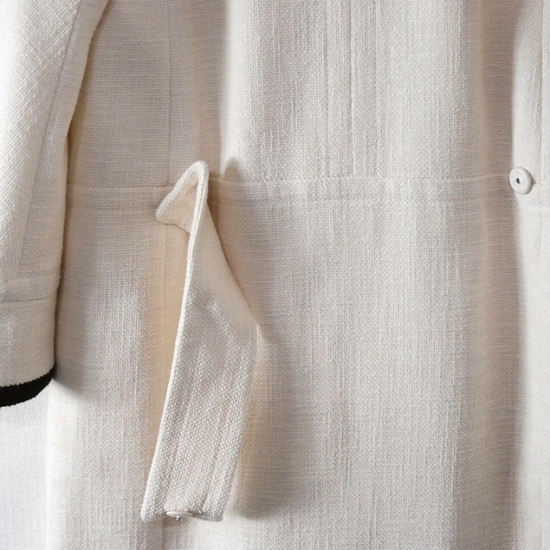 S’MaxMara マックスマーラ / ツイード調 ノーカラーコート アイボリー