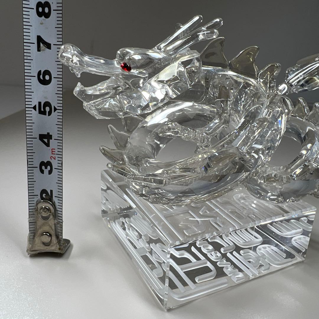 スワロフスキー　ドラゴン置物(金) 共箱　幅約12㎝　東な7-0606☆1F