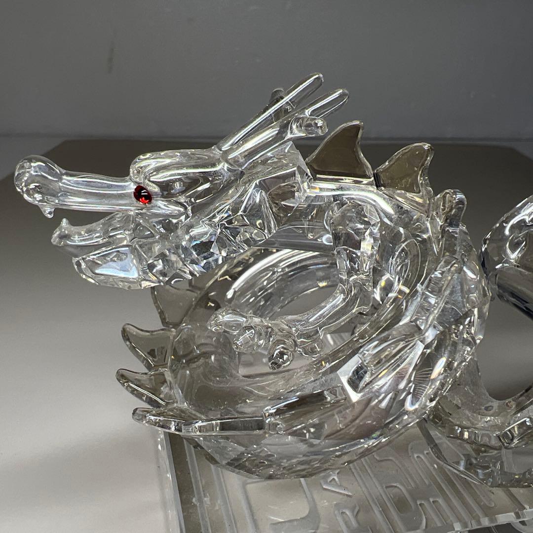 スワロフスキー　ドラゴン置物(金) 共箱　幅約12㎝　東な7-0606☆1F