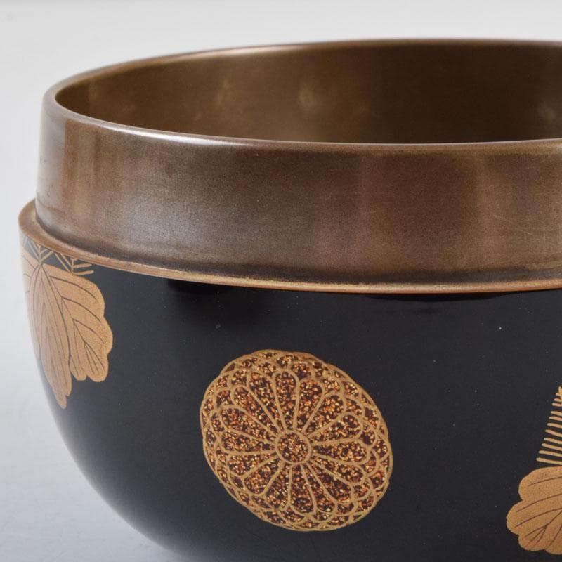 茶道具　北村葵春作　菊桐蒔絵　内銀溜　平棗　共箱　V　8726