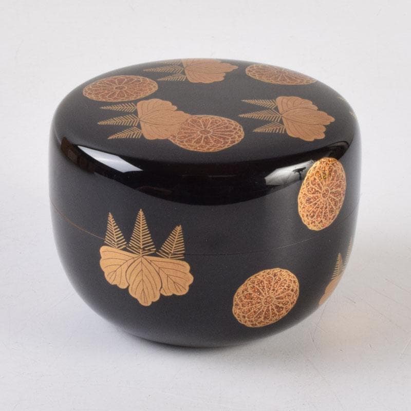 茶道具　北村葵春作　菊桐蒔絵　内銀溜　平棗　共箱　V　8726