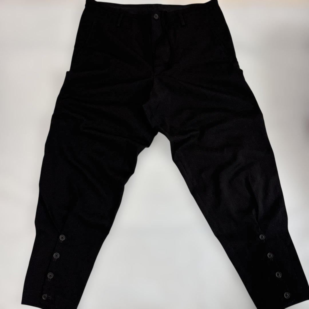 YohjiYamamotoブラックサルエルパンツ ドローストリング付き