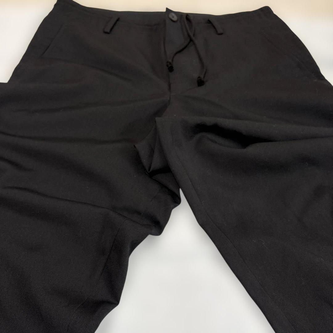 YohjiYamamotoブラックサルエルパンツ ドローストリング付き