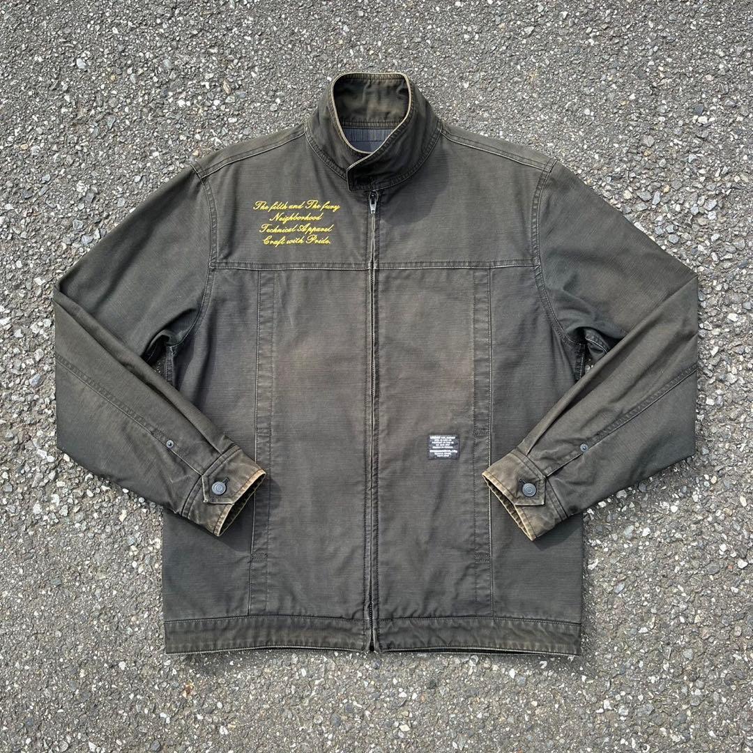 フェード ネイバーフッド レタリング刺繍 スウィングトップ コットンジャケット