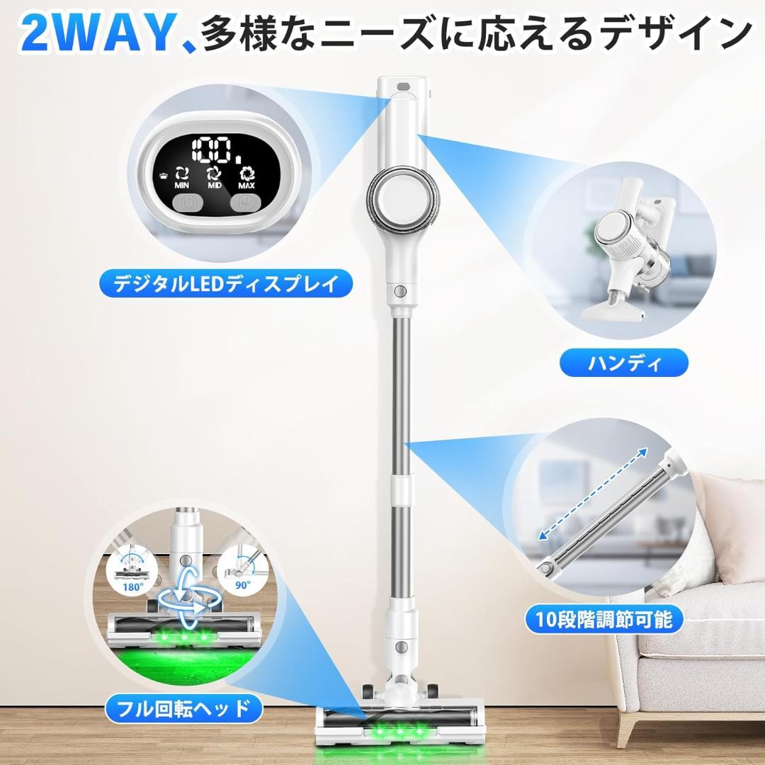 【新品未使用】コードレス掃除機　65Kpa超強力吸引＆50分連続稼働