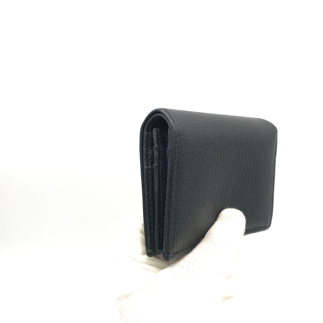 正規品　新品同様　グッチ財布　グッチ折り財布　GGマーモント　ブラックレザー