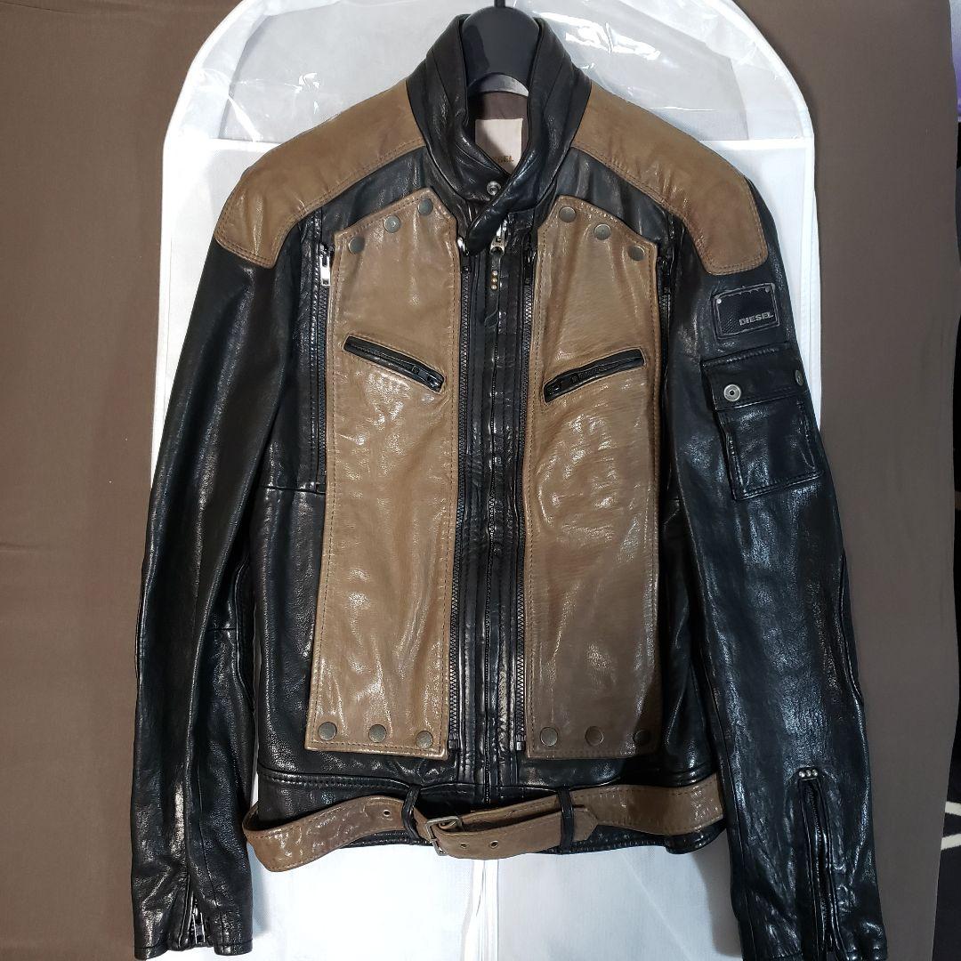 DIESEL ディーゼル レザーライダースジャケット 2way Mサイズ