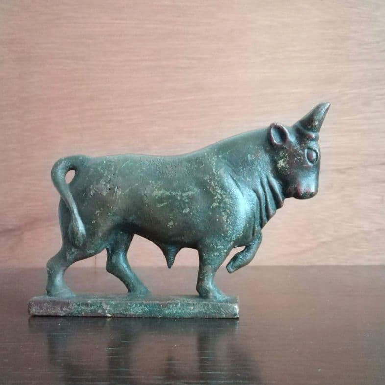 逸品　青銅製のミノア文明の雄牛　ギリシャクレタ島 　宇宙エネルギー　生と死の力