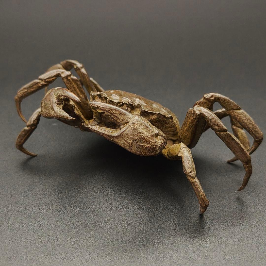 年末セール　銅製置物　蟹　カニ　茶道具　雨宮宗作　刻印あり　金工品　美術品
