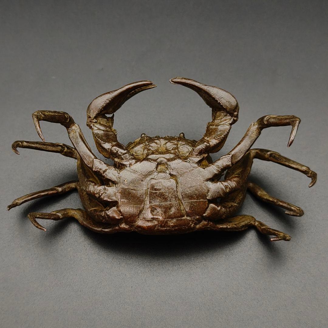 年末セール　銅製置物　蟹　カニ　茶道具　雨宮宗作　刻印あり　金工品　美術品
