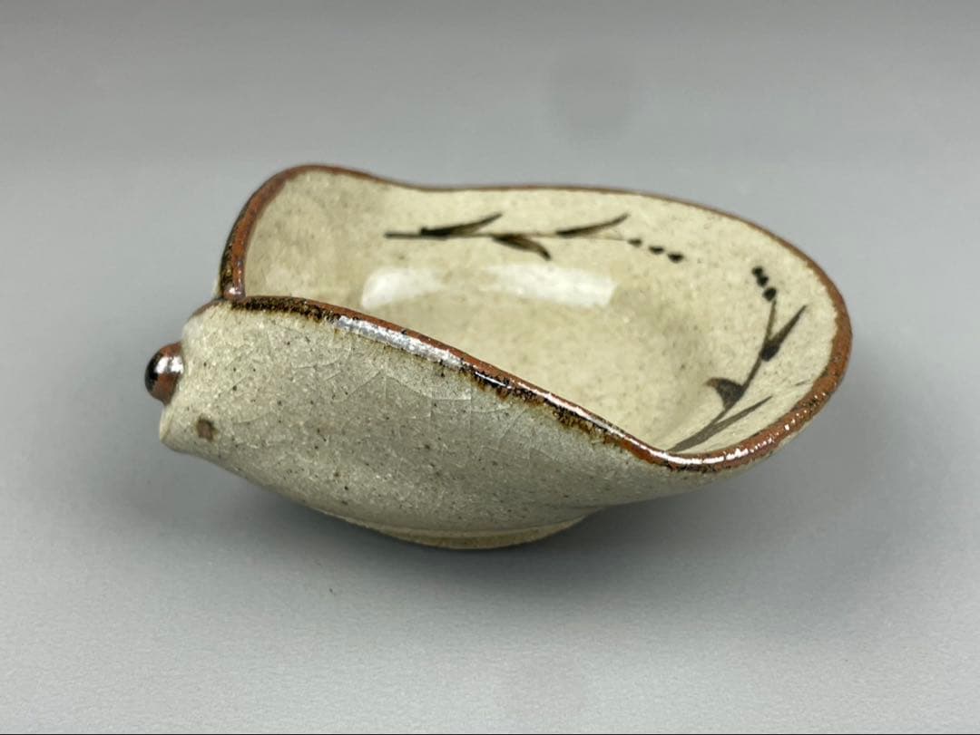 絵唐津草文皿 十三代中里太郎右衛門窯 向付 懐石料理 銘々皿 5客 貝殻 唐津焼