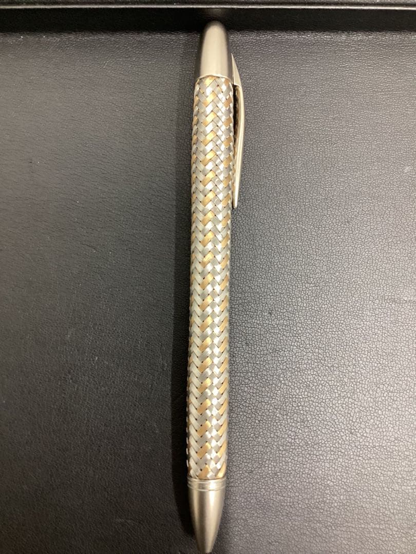 ポルシェデザイン編み込みボールペン シルバー ゴールド14K ※2020年廃版