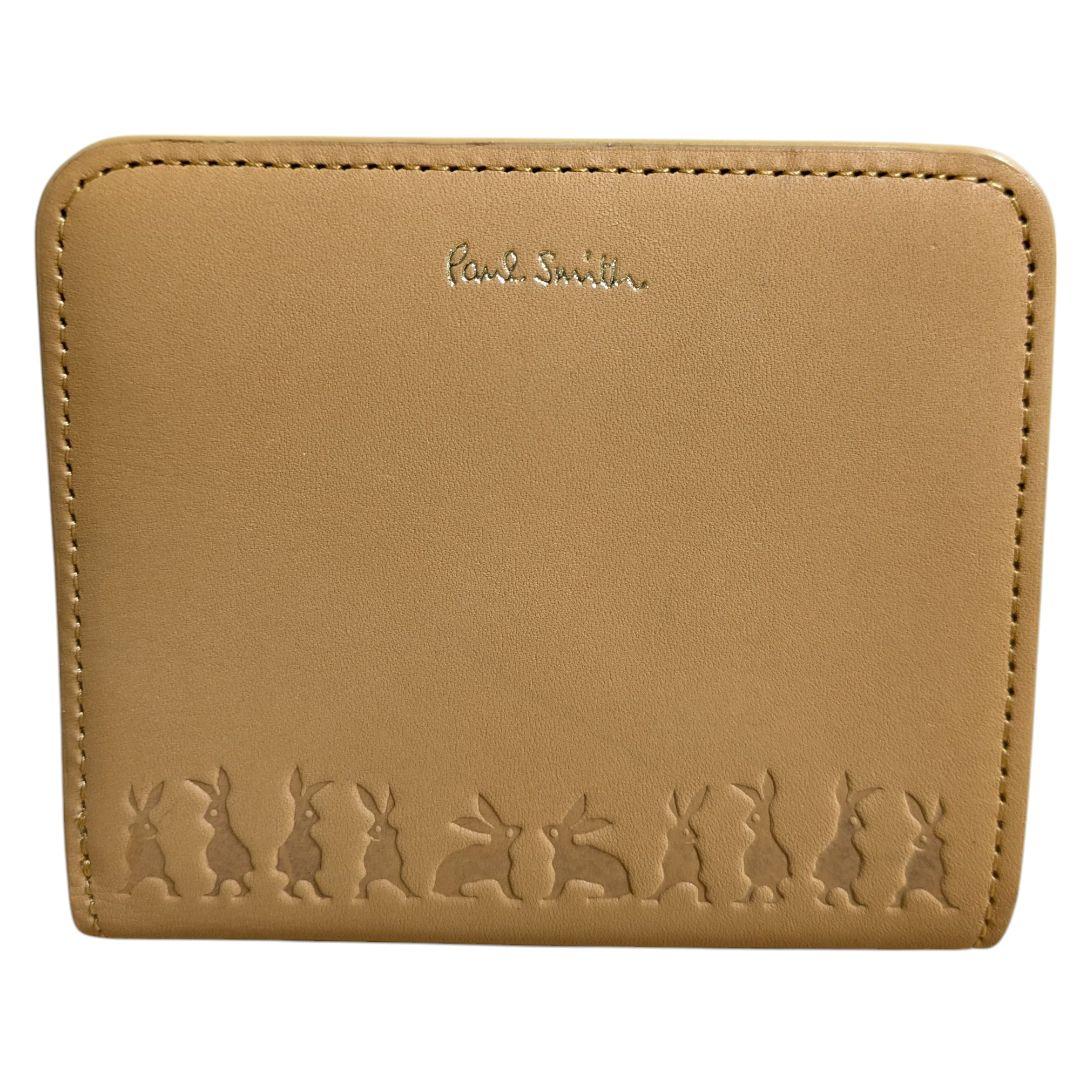 新品 ポールスミス 二つ折り財布 バニーエンボス ベージュ レディース