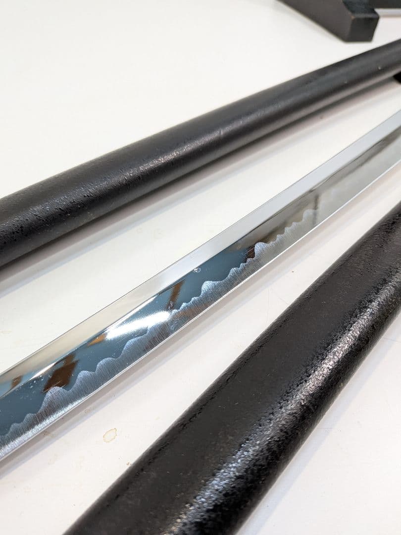 P930 ​【迫力】模造刀 居合刀 大小2本セット 黒石目 樋入り コスプレ