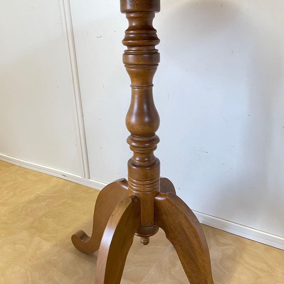 アンティーク調 丸テーブル サイドテーブル カフェテーブル 台 猫脚 木製