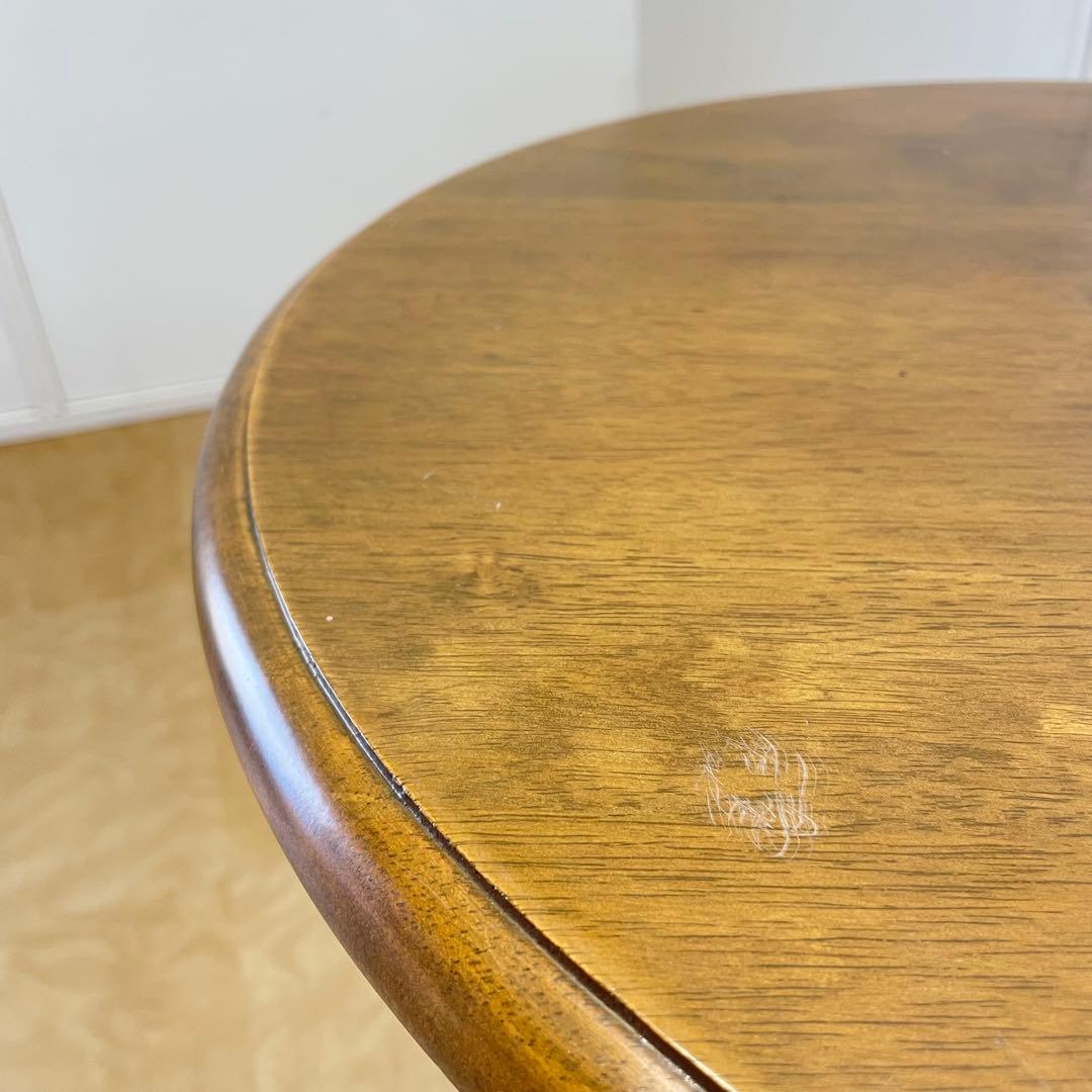 アンティーク調 丸テーブル サイドテーブル カフェテーブル 台 猫脚 木製