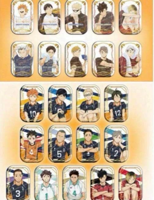 ハイキュー スクエア缶バッジ クールダウン おすわり 全種類セット 7net