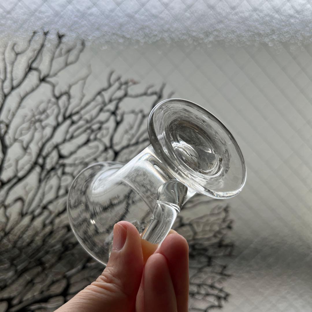 骨董　時代ガラス　ゆらゆら銀色　反り口　アイスクリームコップ　氷コップ　ウラン