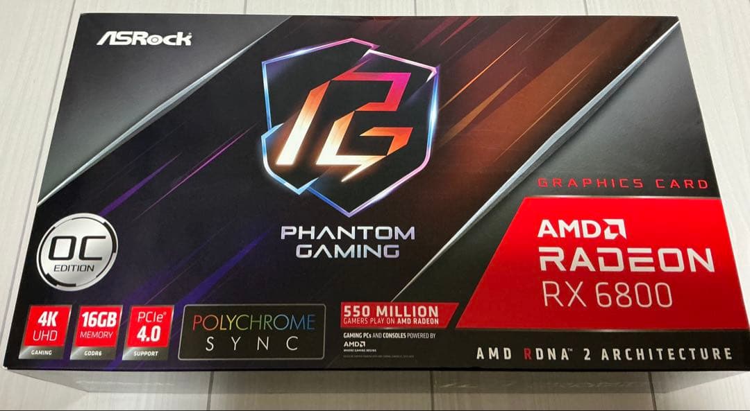 【美品/非喫煙】ASRock RX 6800 16GB OC トリプルファン