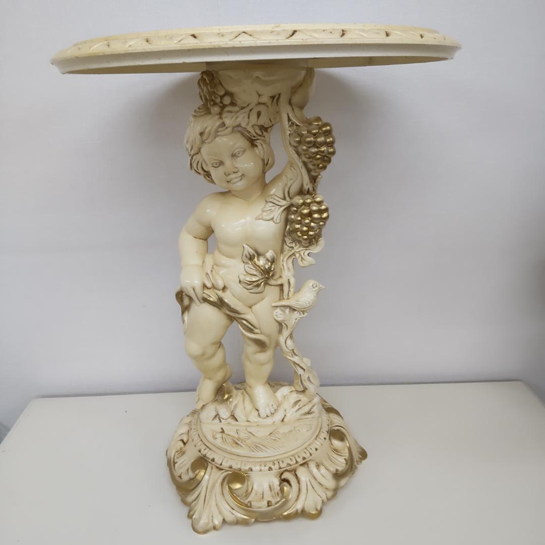 西洋アンティーク風　イタリア　サイドテーブル　組み立てテーブル　うさぎ付箋で保管