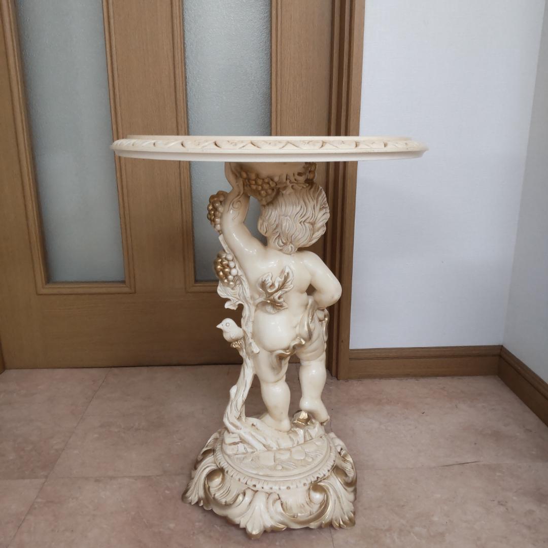 西洋アンティーク風　イタリア　サイドテーブル　組み立てテーブル　うさぎ付箋で保管