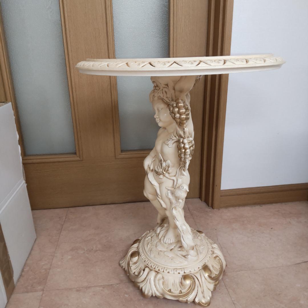 西洋アンティーク風　イタリア　サイドテーブル　組み立てテーブル　うさぎ付箋で保管