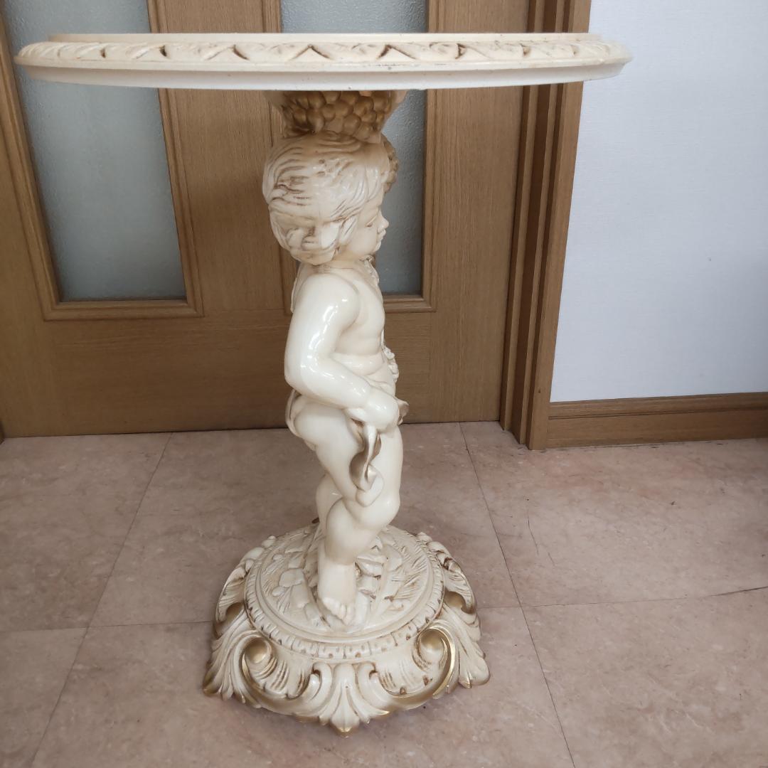 西洋アンティーク風　イタリア　サイドテーブル　組み立てテーブル　うさぎ付箋で保管