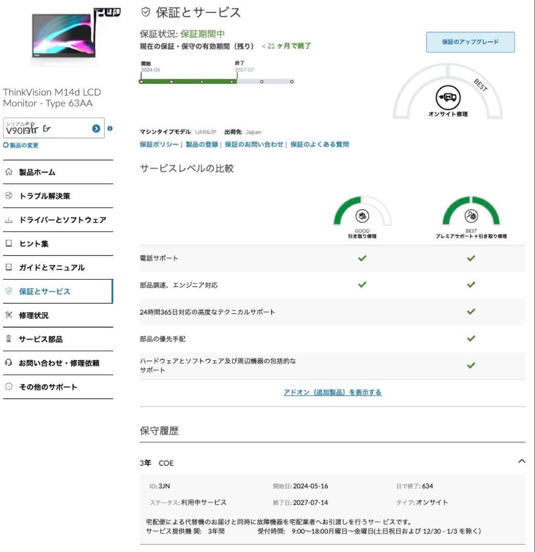 レノボ　Thinkvision M14d