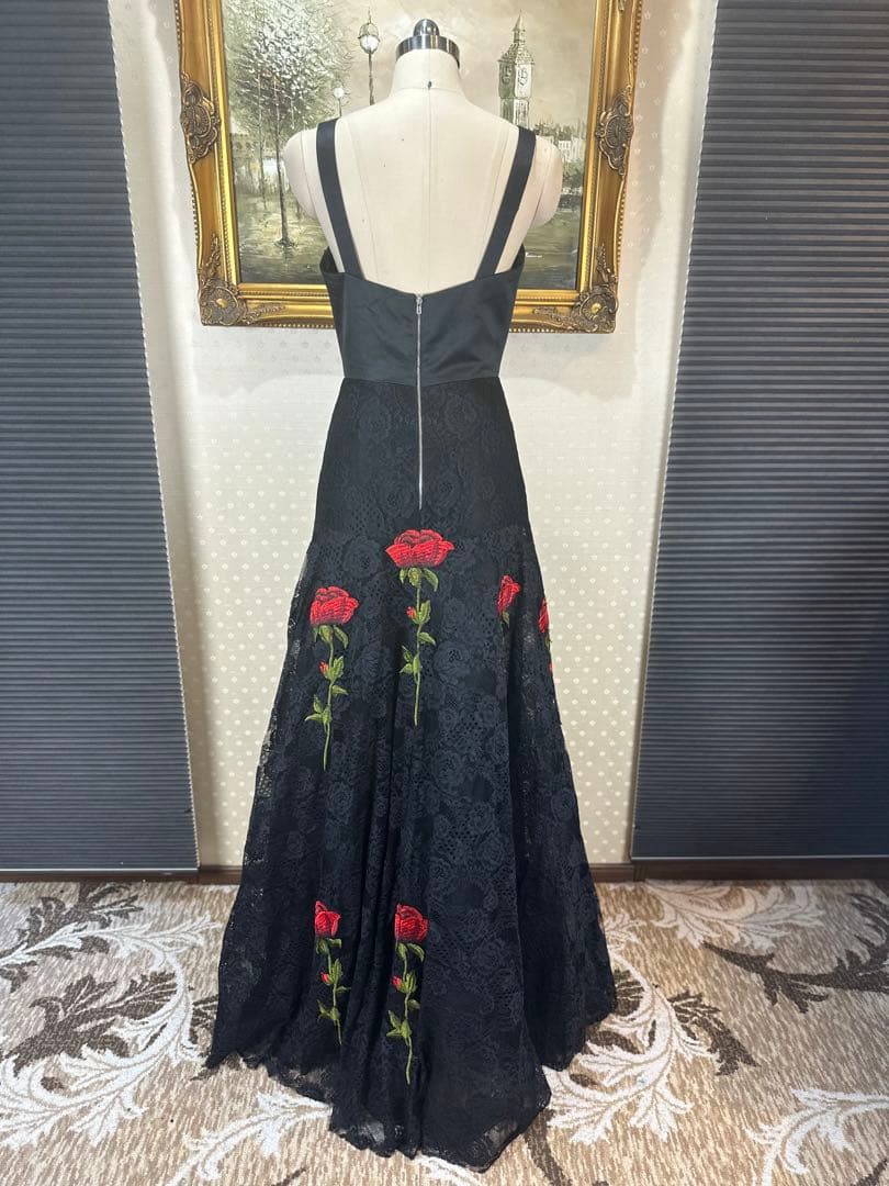 高級薔薇刺繍✨Aラインロングドレスス誕生日二次会パティーキャバ嬢ナイトクラブ