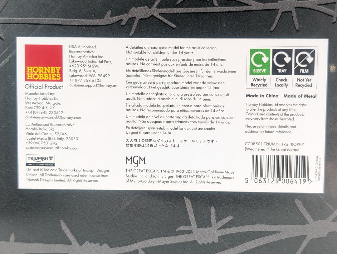 【新品未開封】 映画「大脱走」トライアンフTR6 トロフィダイキャスト完成品