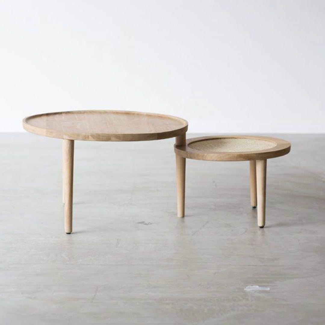 ノーウェアライクホーム KUURO ネストテーブル チーク材 ウッド テーブル