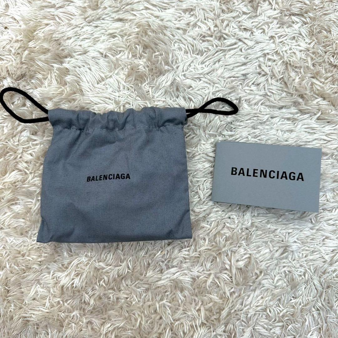 【美品】バレンシアガ 三つ折財布 ブラック クロコ ペーパーミニウォレット