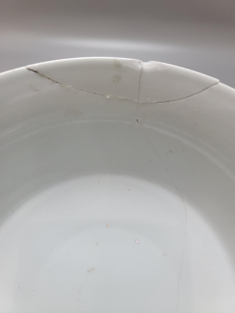 中国 色絵 桜模様 鉢 康熙年製 茶道具 修理あり