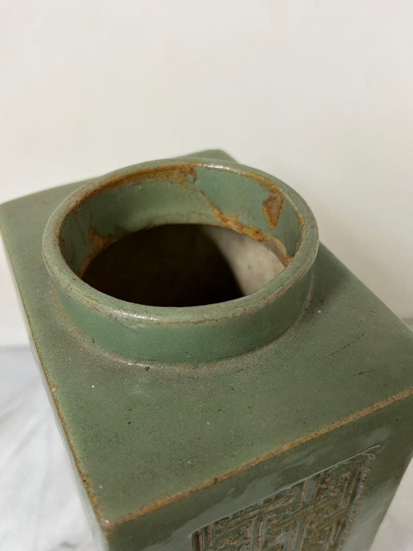 中国古美術　宋時代　緑釉壺　物入れ 倉庫整理品　W77-0