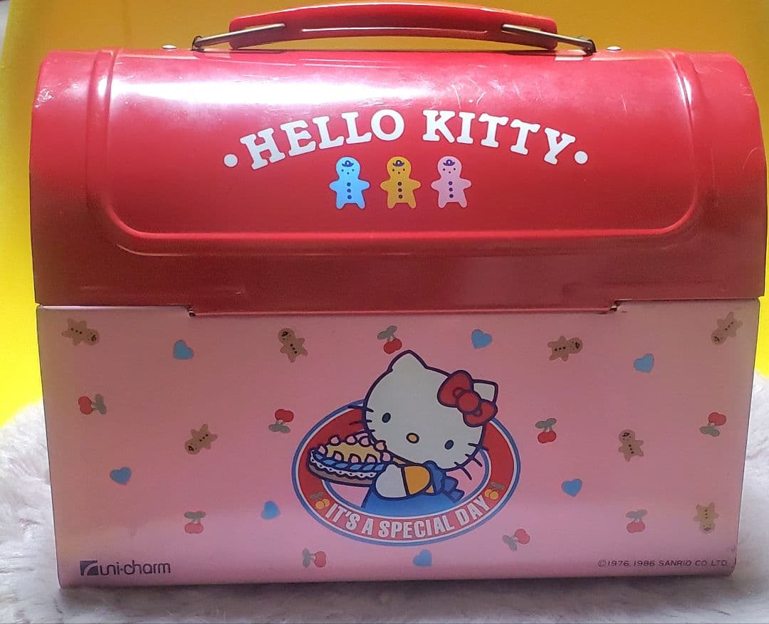 1986年製◆サンリオ◆ハローキティ◆ブリキBOX トランク◆ユニ・チャーム