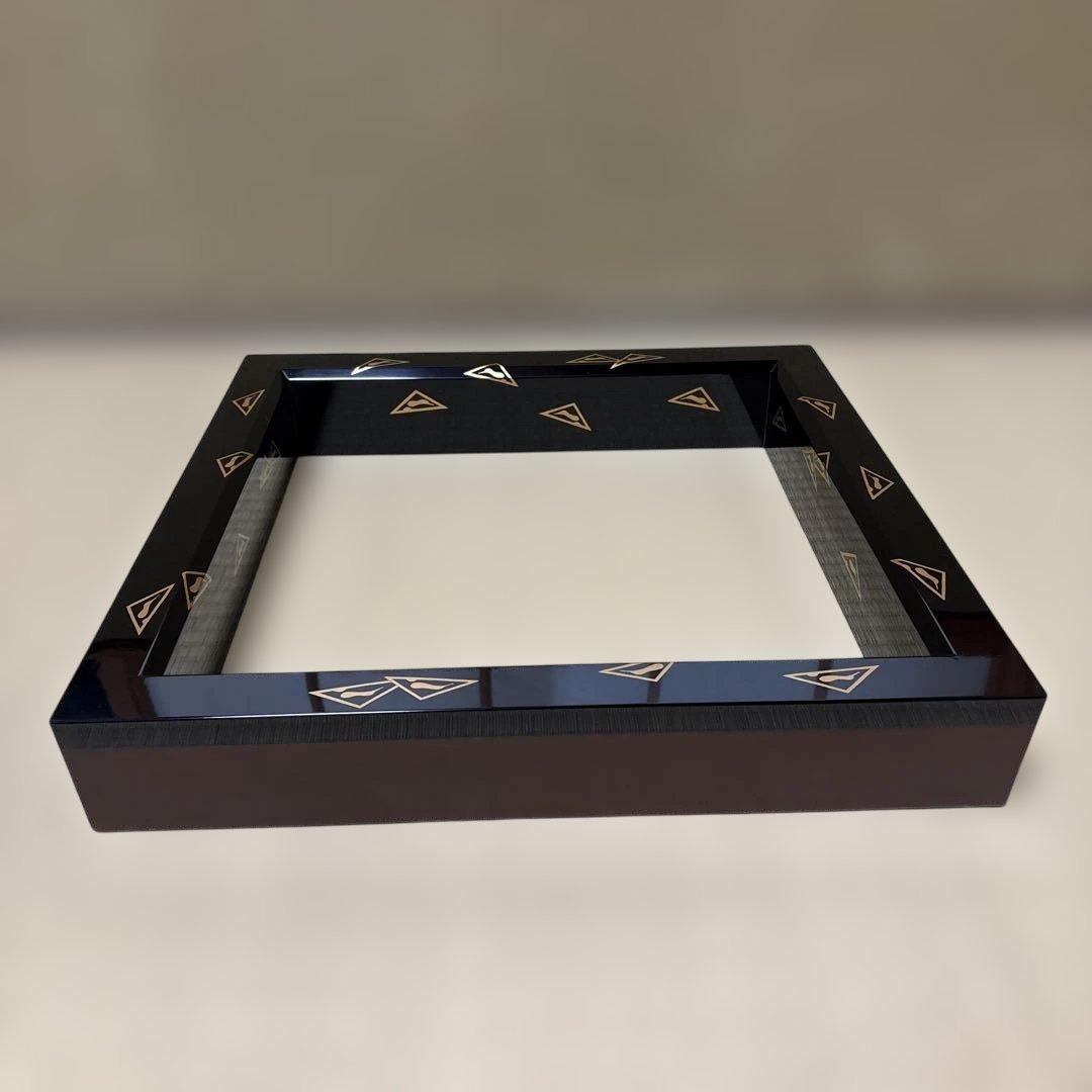 【茶道具】田中表阿弥造　鱗鶴蒔絵　炉縁（共箱）