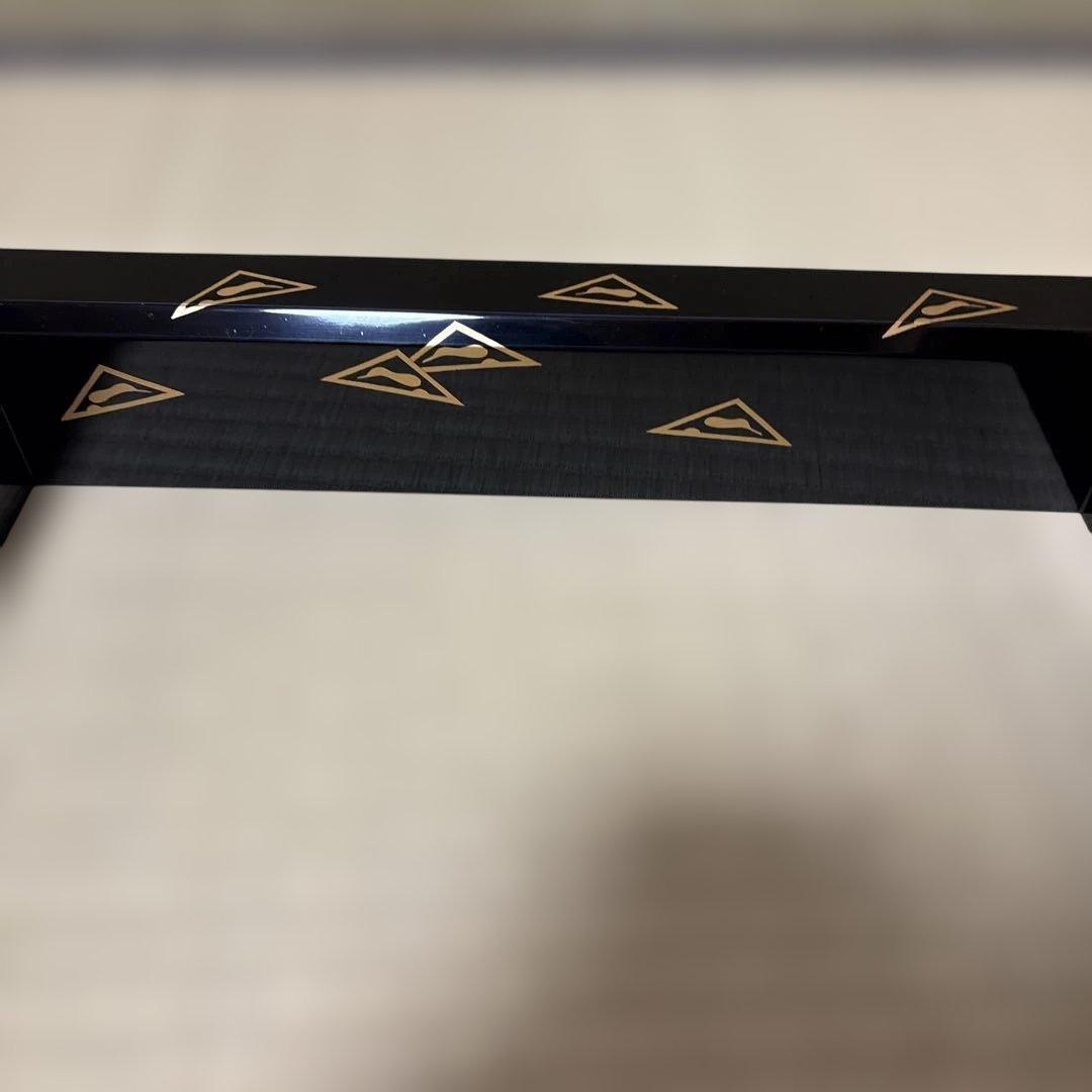 【茶道具】田中表阿弥造　鱗鶴蒔絵　炉縁（共箱）